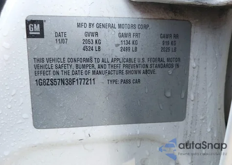 2008 Saturn Aura Xe из США, поврежденный, VIN 1G8ZS57N38F177211